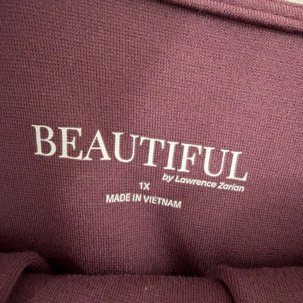 Beautiful by Lawrence Zarian Womens 1X Plum 2-Piece Skirt Set Minimalist Career